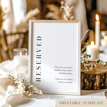 Brooklyn Reserved Sign Template