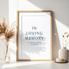 Cove In Loving Memory Sign Template