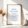 Cove Open Seating Sign Template