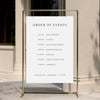 Cove Wedding Order of Events Sign Template