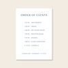 Cove Wedding Order of Events Sign Template