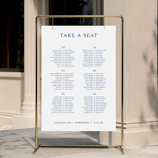 Cove Wedding Seating Chart Template (Long Tables)
