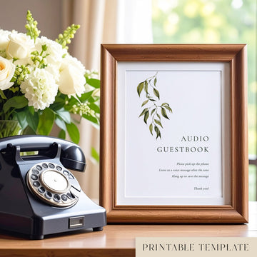 Evergreen Audio Guestbook Sign Template
