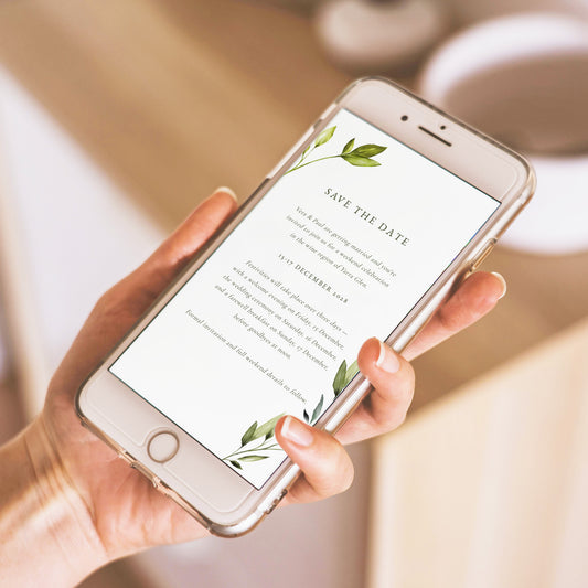 Evergreen Digital Save The Date Template