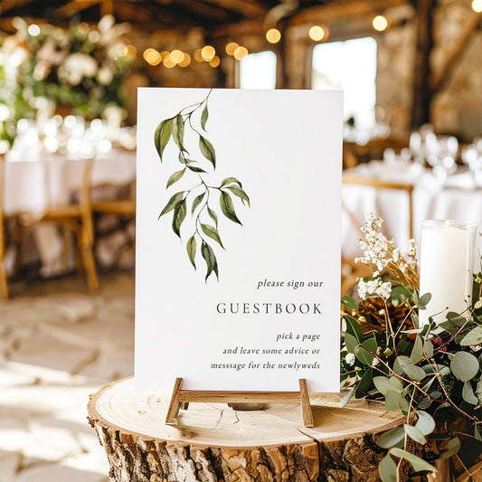 Evergreen Guestbook Sign Template