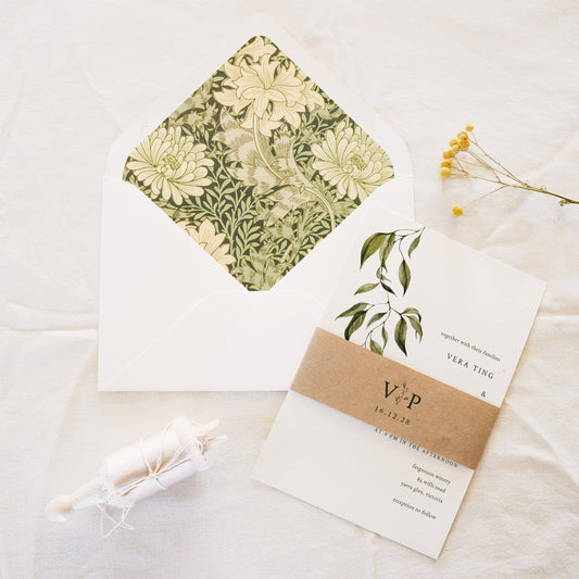 Evergreen Invitation Belly Band Template