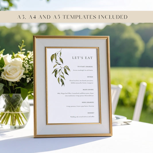 Evergreen Menu Template