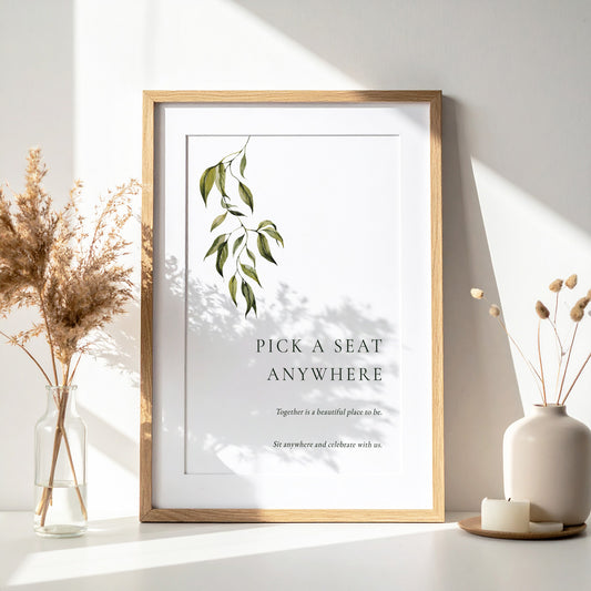 Evergreen Open Seating Sign Template