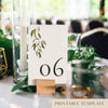Evergreen Table Numbers Template