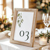 Evergreen Table Numbers Template