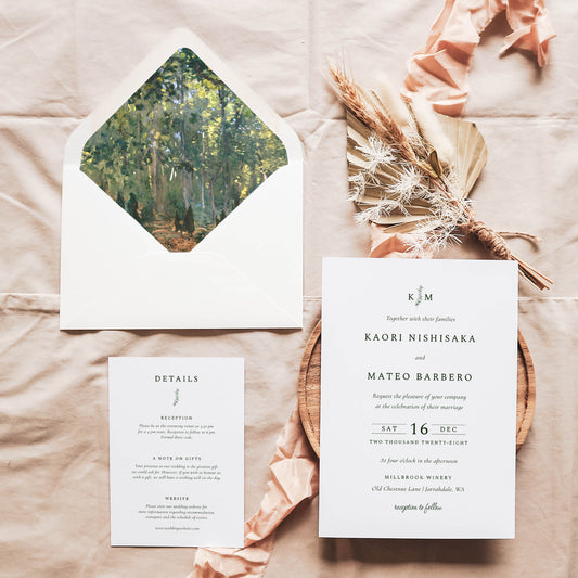 Fontainebleau Forest Printable Envelope Liners