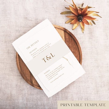 Goldfields Invitation Belly Band Template