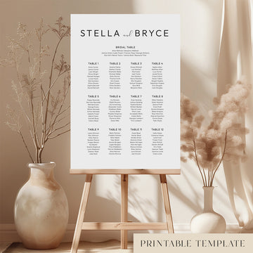 Harbour Wedding Seating Chart Template (Round Tables)
