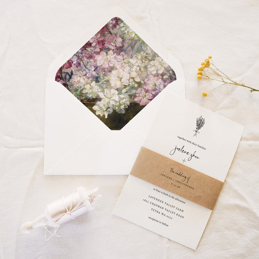 Lavande Invitation Belly Band Template