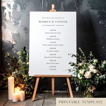 Lumen Wedding Order of Events Sign Template