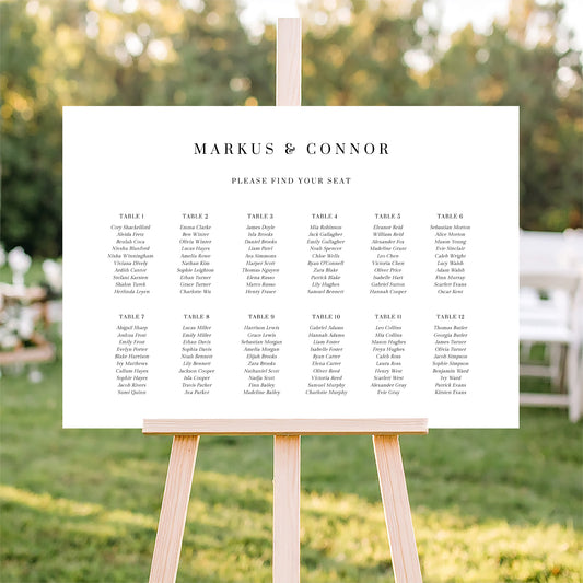 Lumen Wedding Seating Chart Template (Round Tables) (Horizontal)