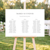 Lumen Wedding Seating Chart Template (Long Tables) (Horizontal)