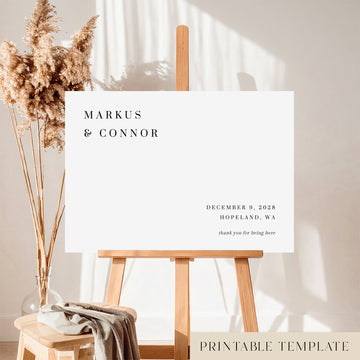 Lumen Wedding Welcome Sign Template (Horizontal)