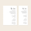 Two A5 and DL-sized bar menu templates on a neutral background.