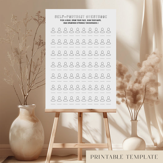 Self-Portrait Guestbook Sign Template