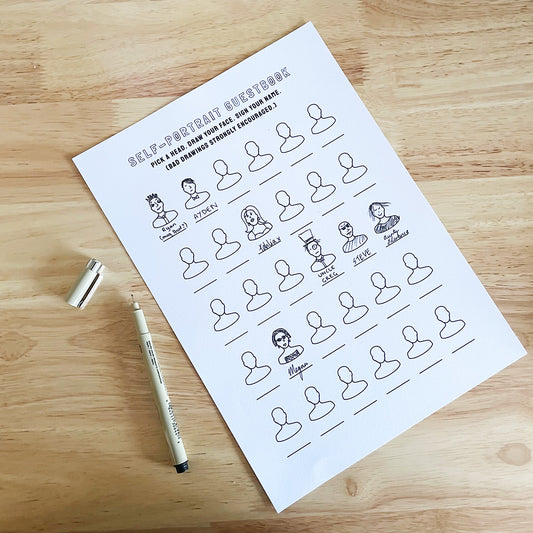 Self-Portrait Guestbook Sign Template