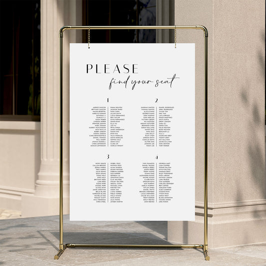 Brighton Wedding Seating Chart Template (Long Tables)