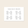 Brooklyn Wedding Seating Chart Template (Long Tables) (Horizontal)