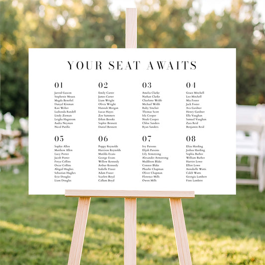 Brooklyn Wedding Seating Chart Template (Round Tables) (Horizontal)