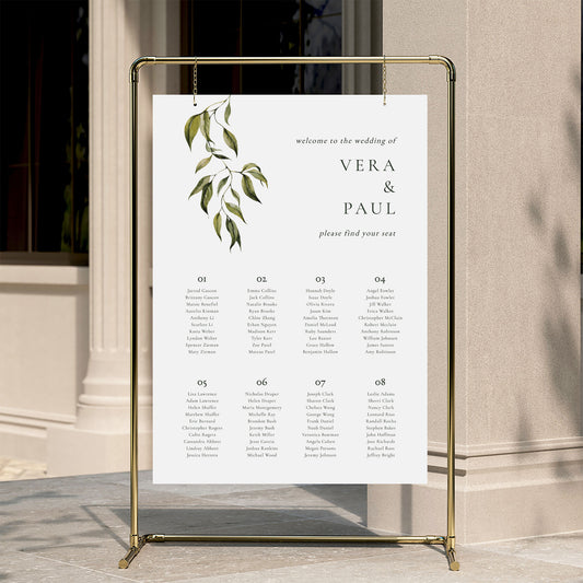 Evergreen Wedding Seating Chart Template (Round Tables)