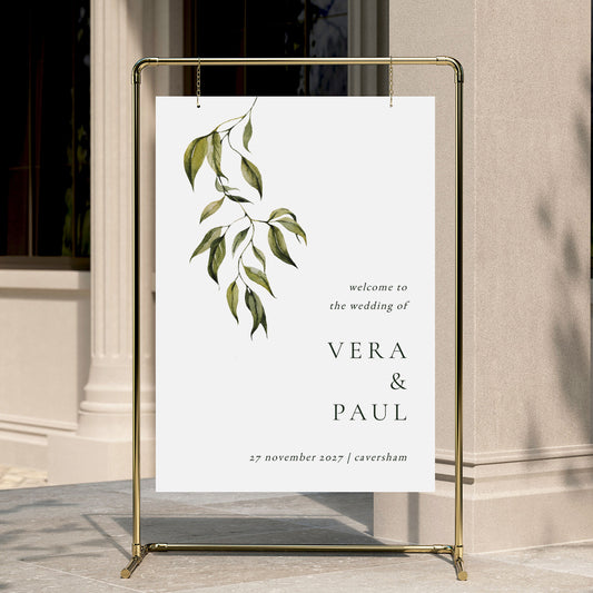 Evergreen Wedding Welcome Sign Template
