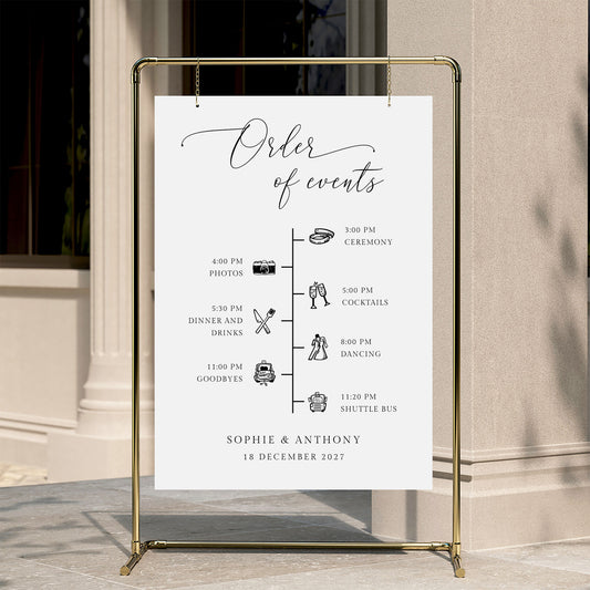 Marais Wedding Order of Events Sign Template