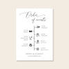 Marais Wedding Order of Events Sign Template