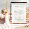 Solace Bar Menu Sign Template