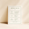Solace Bar Menu Sign Template