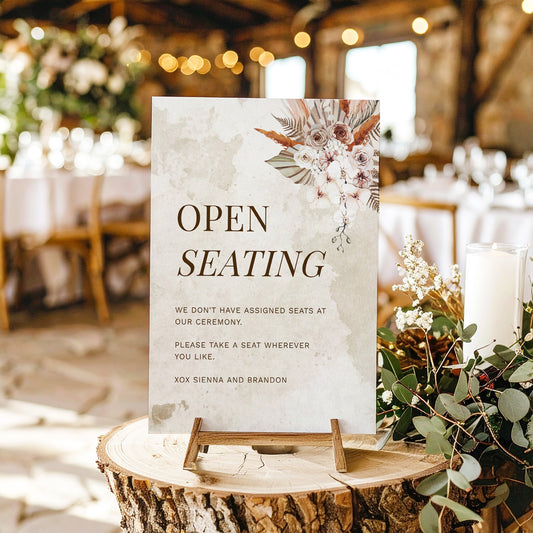 Solana Open Seating Sign Template