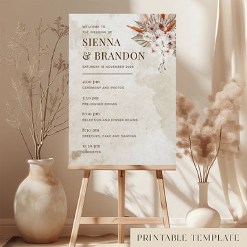 Solana Wedding Order of Events Sign Template
