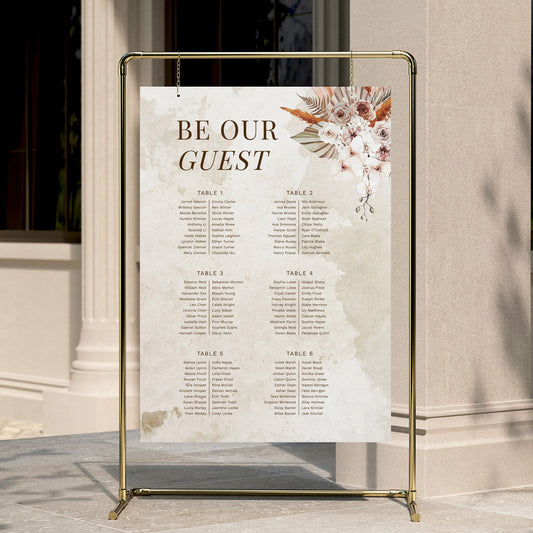 Solana Wedding Seating Chart Template (Long Tables)