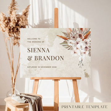 Solana Wedding Welcome Sign Template (Horizontal)