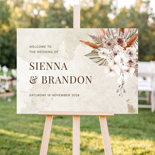 Solana Wedding Welcome Sign Template (Horizontal)