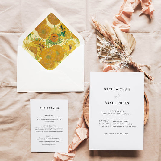 Sunflowers Printable Envelope Liners