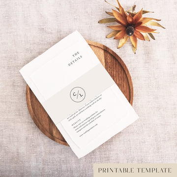 Temperance Invitation Belly Band Template