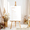 Terra Wedding Order of Events Sign Template