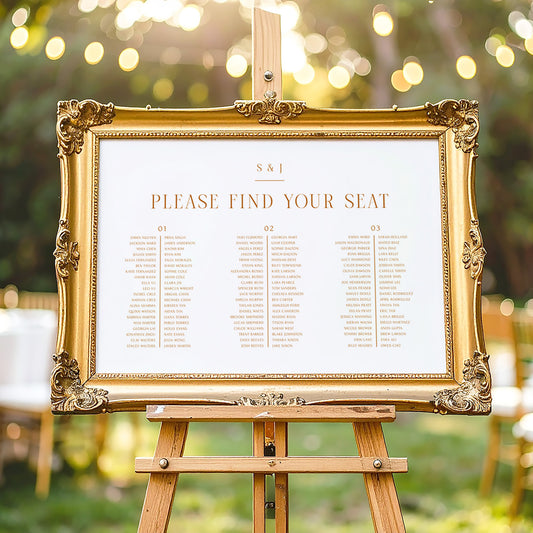 Terra Wedding Seating Chart Template (Long Tables) (Horizontal)