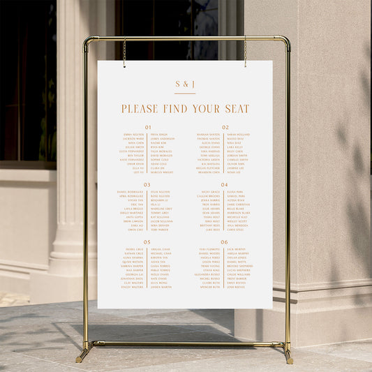 Terra Wedding Seating Chart Template (Long Tables)