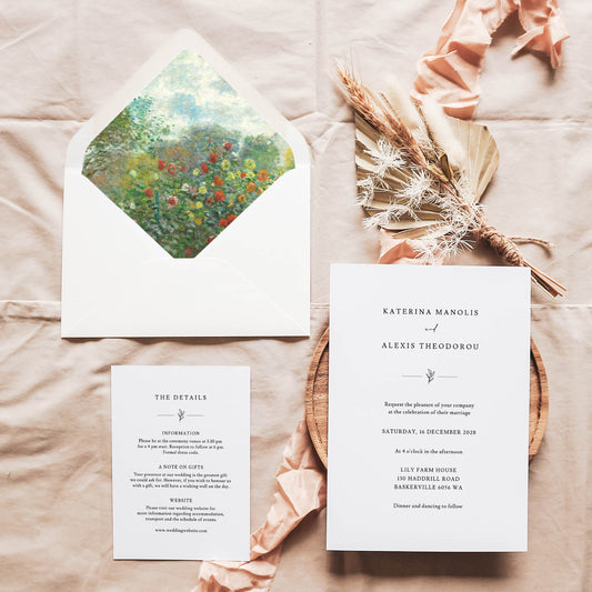 The Artist's Garden Printable Envelope Liners