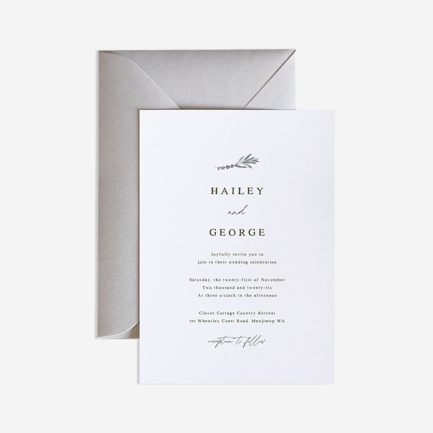 Eucalypt Wedding Invitation