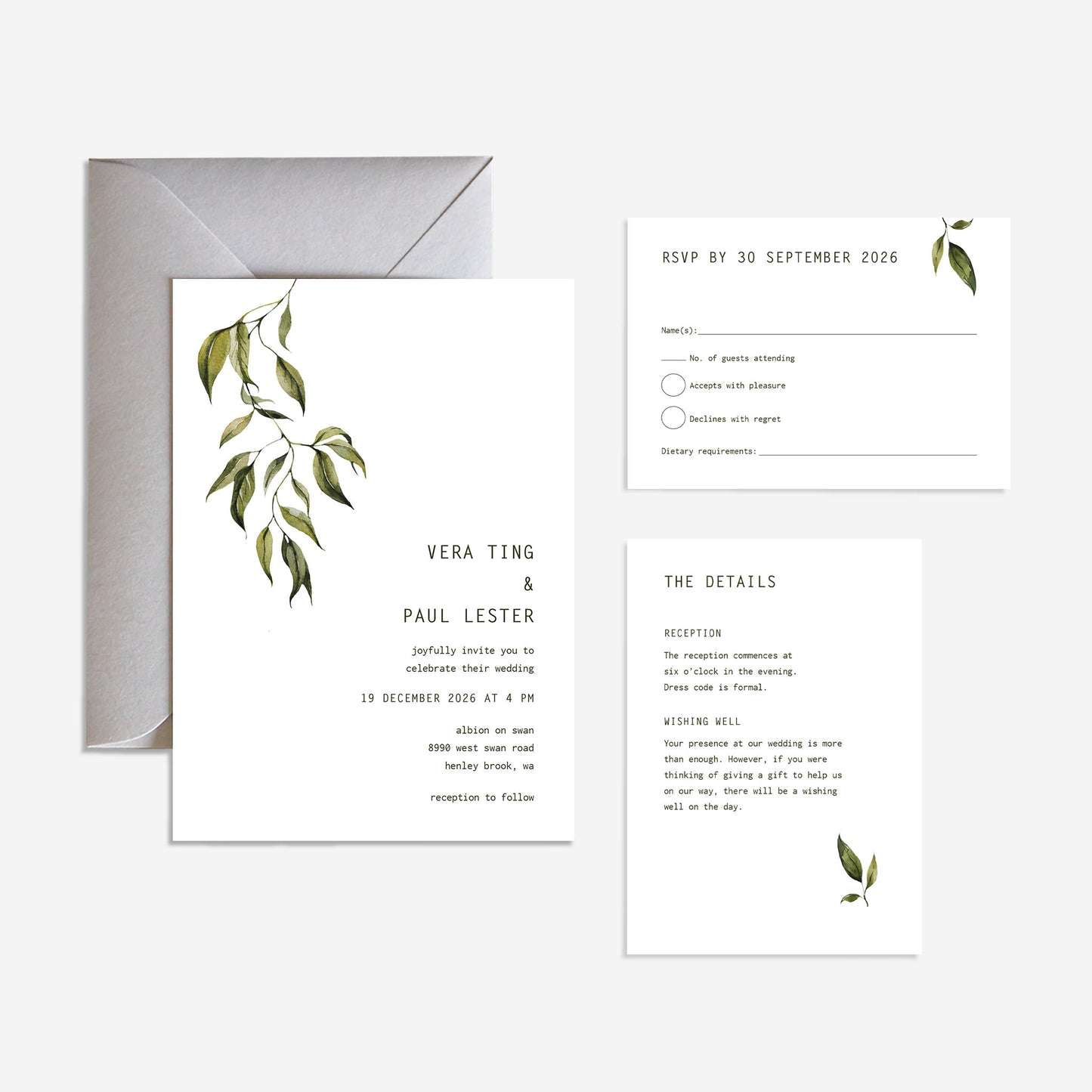 Evergreen Wedding Invitation