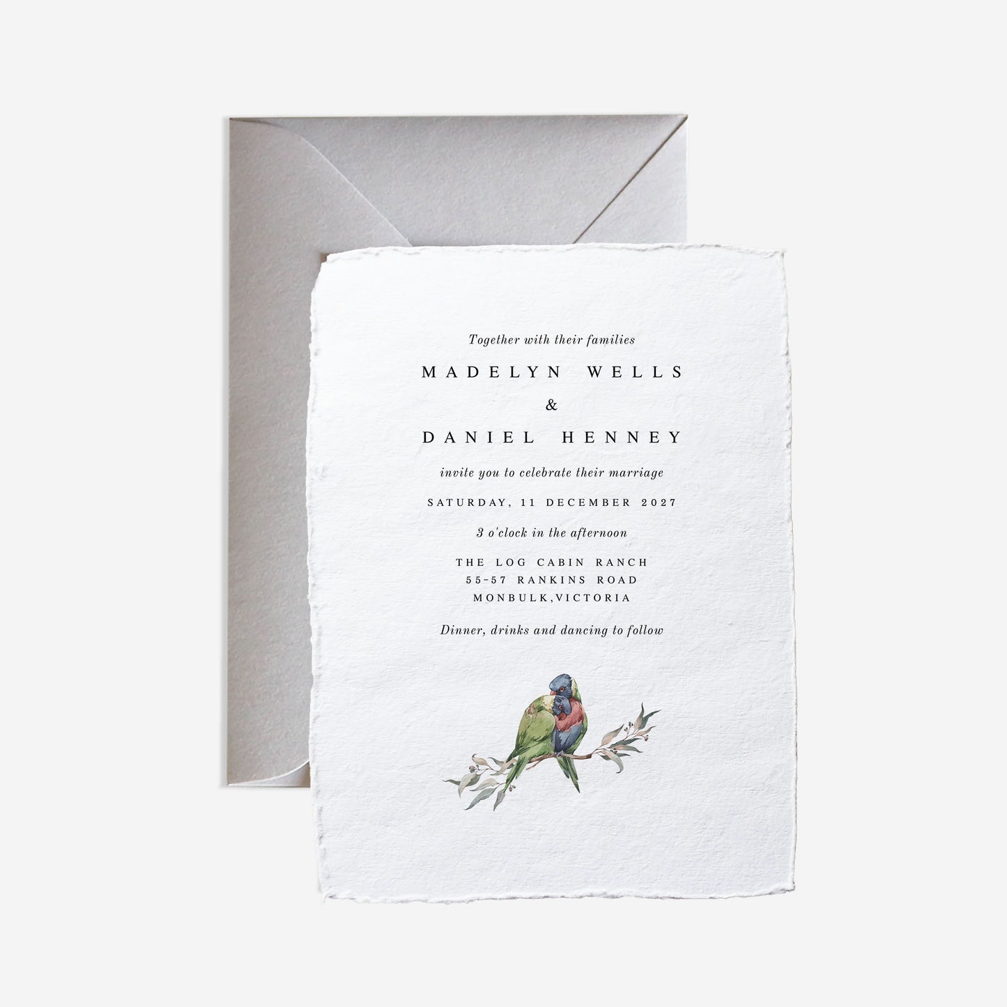 Lorikeets Wedding Invitation