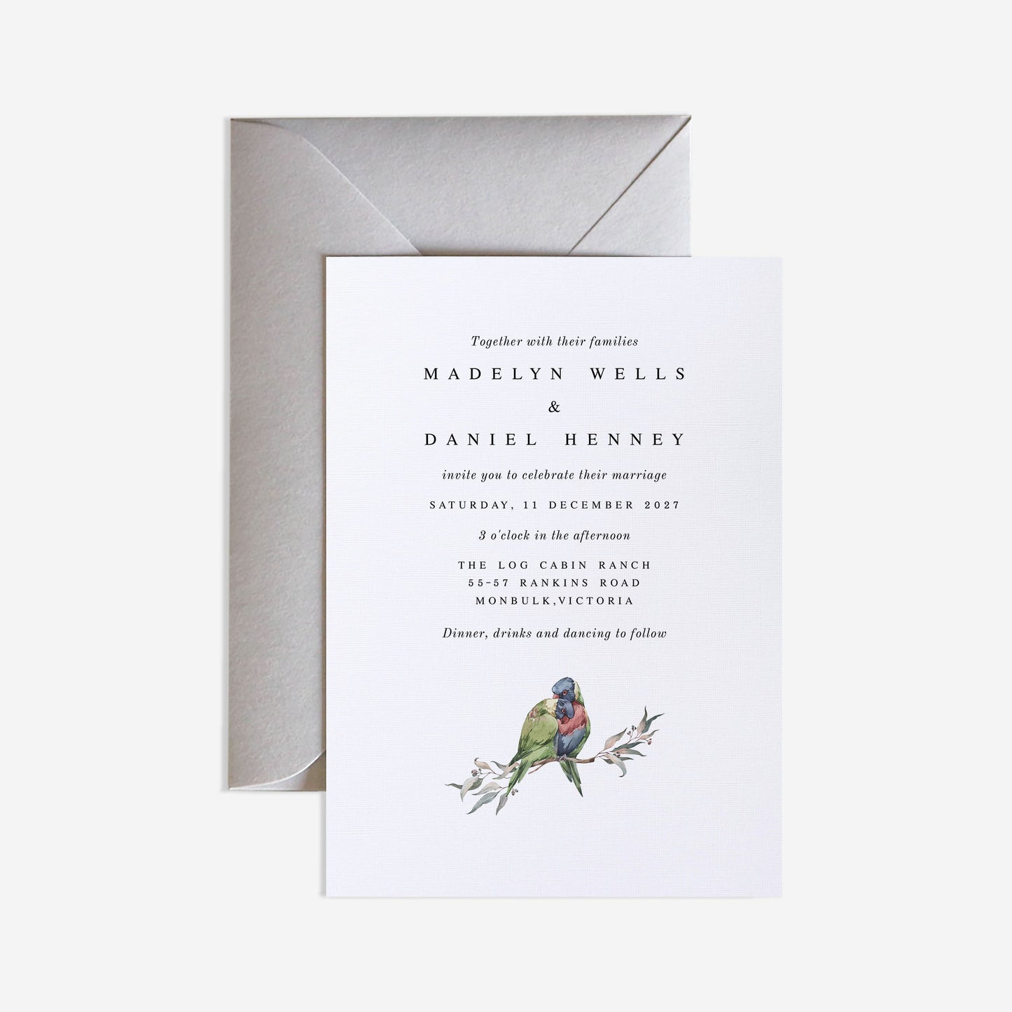 Lorikeets Wedding Invitation