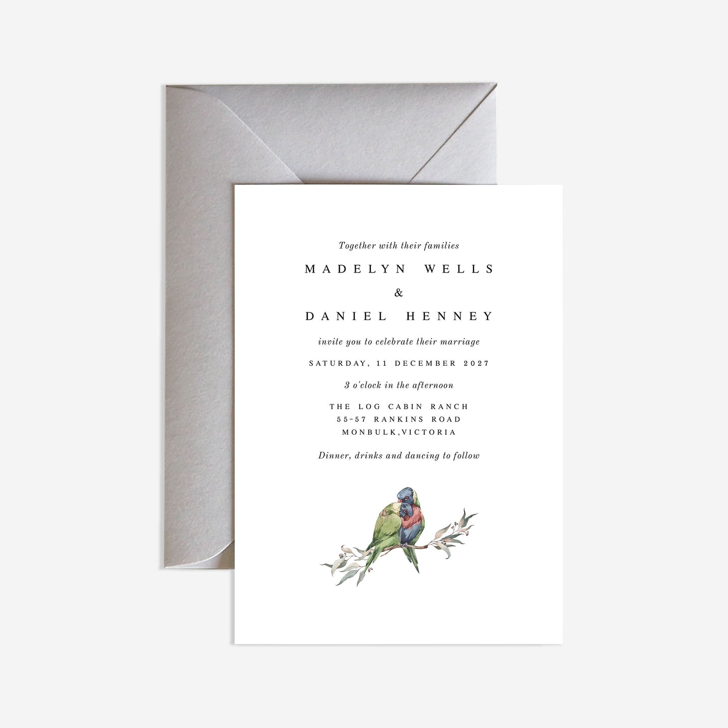 Lorikeets Wedding Invitation
